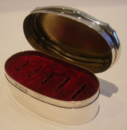 elegant antique english sterling silver ring box for five rings edwardian
