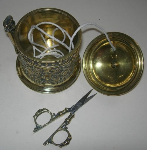 Victorian Gilt Brass Desk Scissors &Case