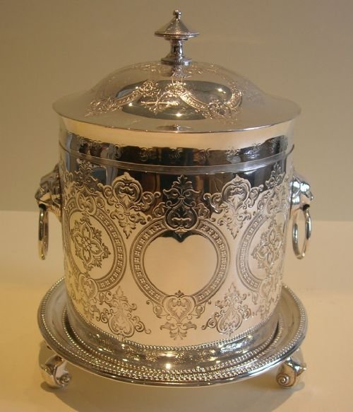 Antique silver biscuit box hotsell
