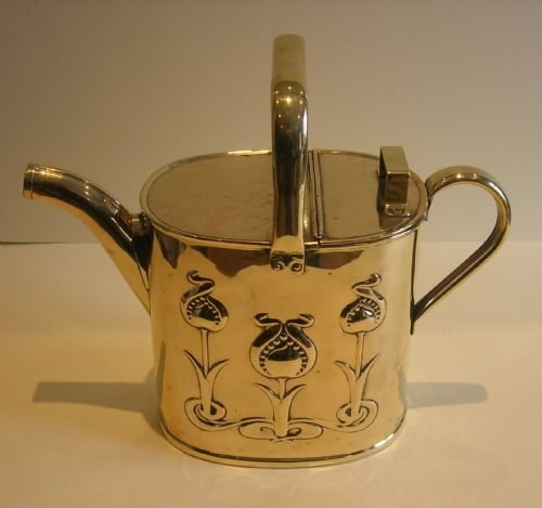 large antique english brass watering can art nouveau joseph sankey