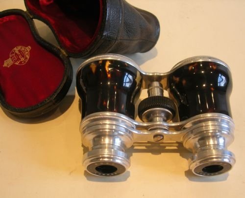 pristine tortoise shell aluminium opera glasses ross london