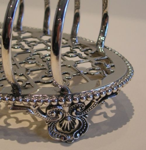 Toast Rack 1950s Silver Plated English 6 Slice Attached Crumb Tray Toa –  Antiques And Teacups