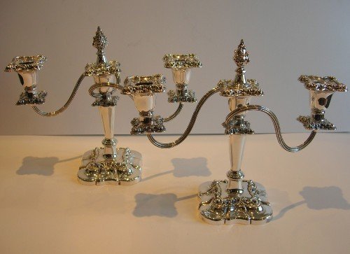 antique english silver plated candelabra by mappin webb c1890