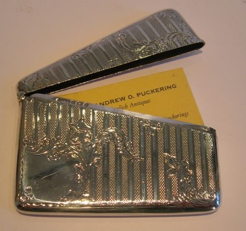 antique sterling silver card case stunning decoration 1902