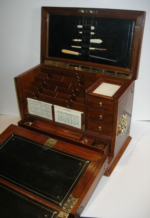 grand topnotch antique stationery cabinet writing box c1880 carved walnut