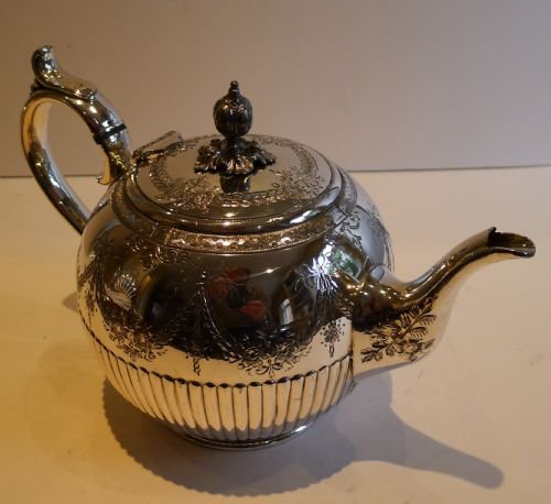 pretty antique english silver plated teapot britannia by philip ashberry sons