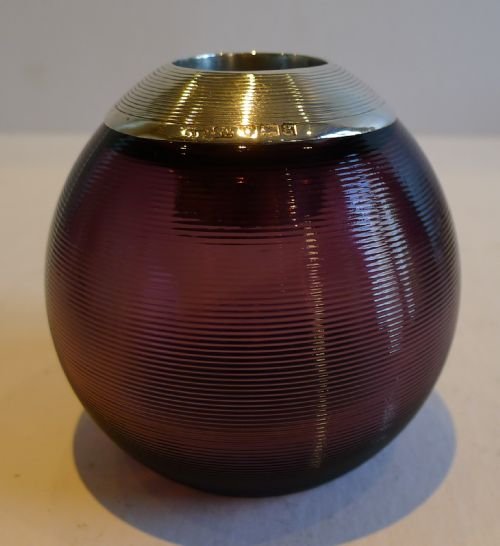 rare large amethyst coloured match striker sterling silver london 1902