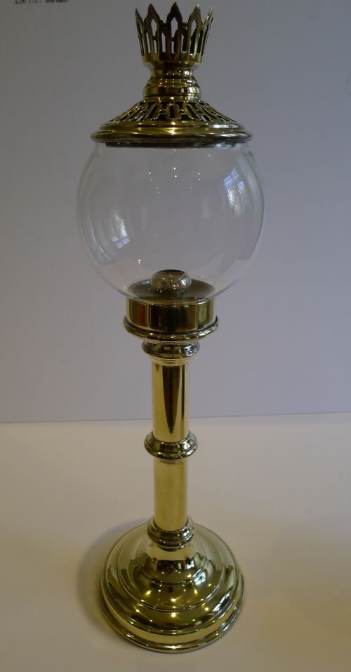 antique english brass student's lamp by sherwood's of birmingham c1910