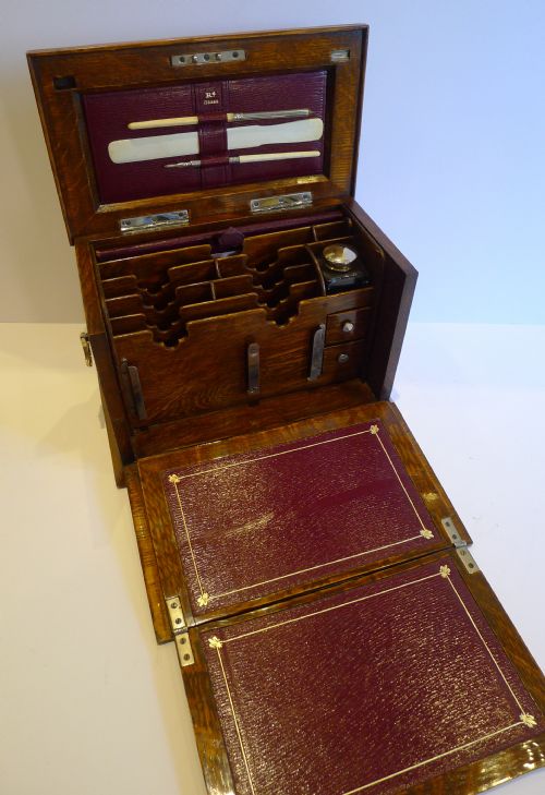 small antique english stationery cabinet writing box 1904