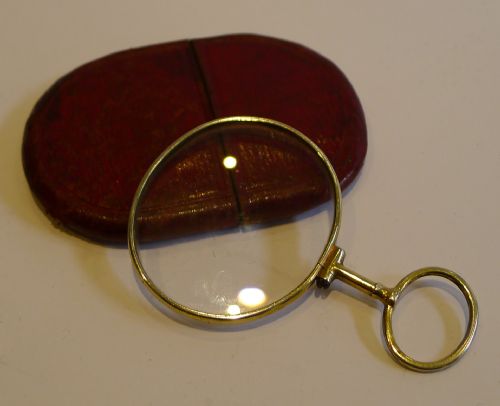 english georgian silver gilt quizzing glass magnifying glass c1820 original case