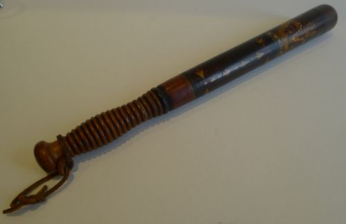 antique english victorian police truncheon painted c1860