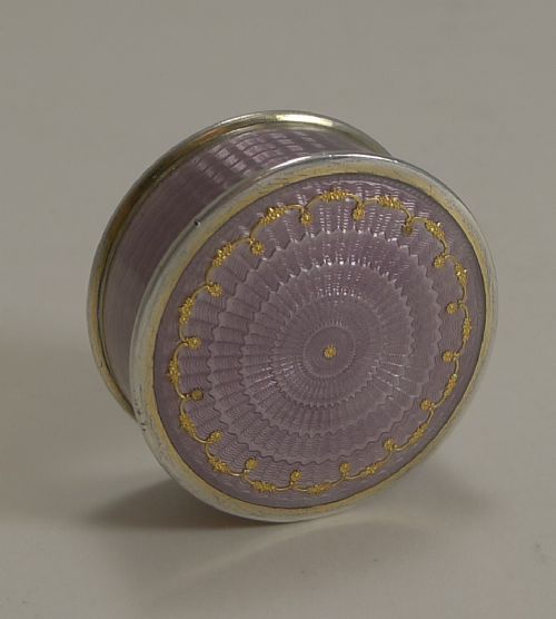 outstanding norwegian sterling 930 silver and enamel pill box by marius hammer