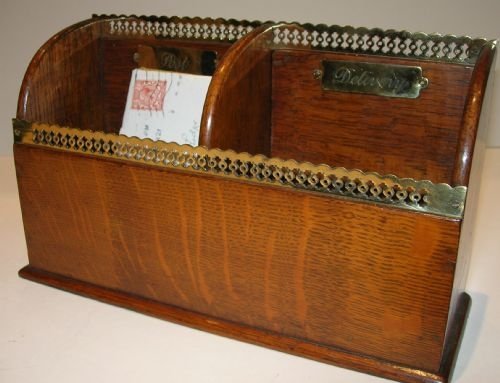 antique english oak and brass letters box post delivery