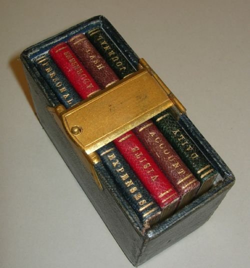 antique english leather bound miniature personal journals ledgers