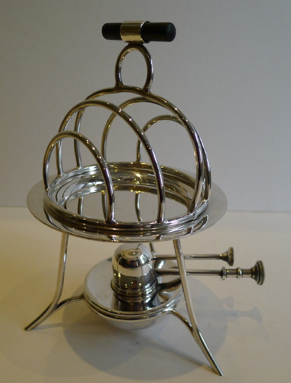 rare antique asprey co english toast rack with burner and hotplate reg for 1911