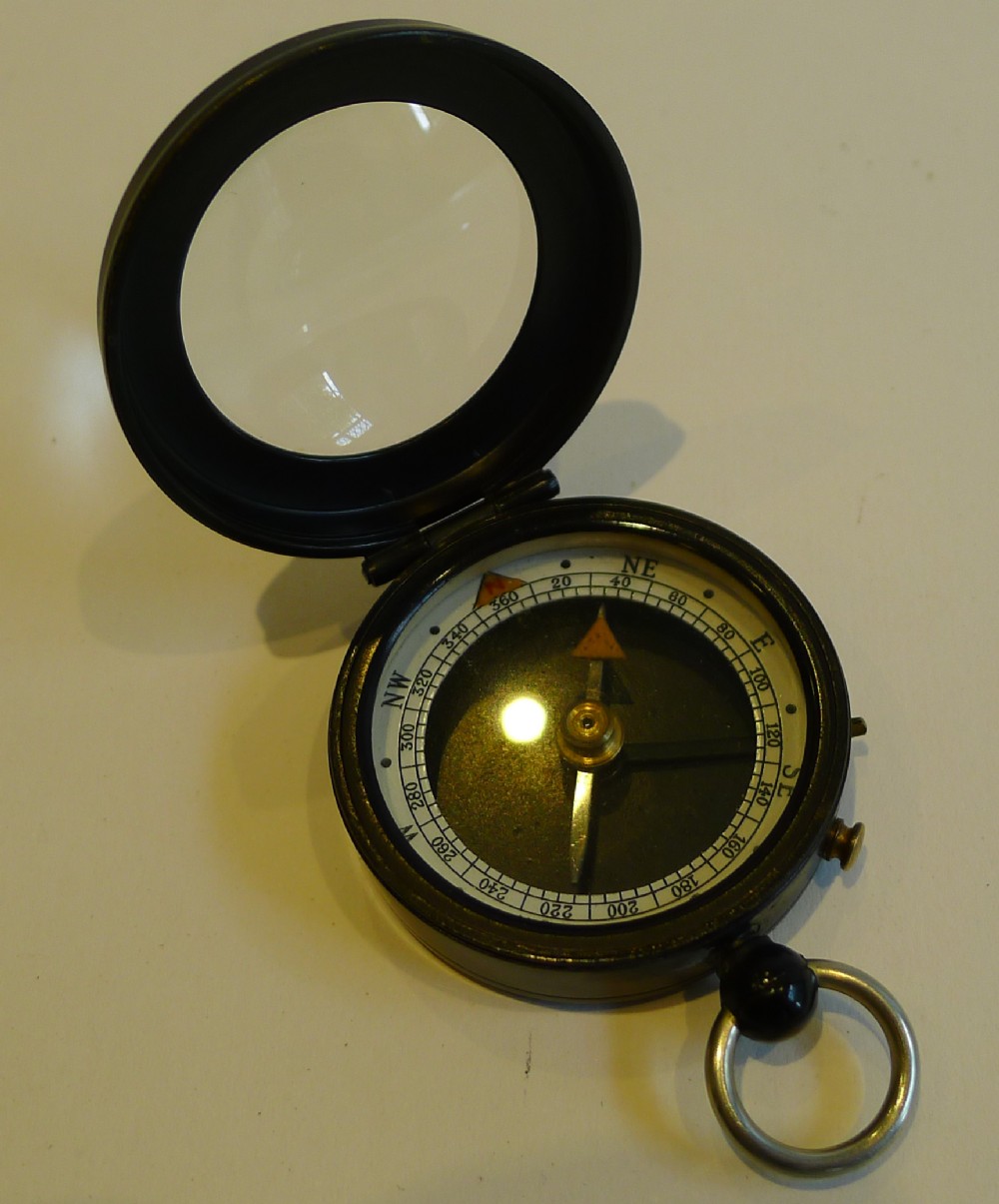 rare antique negretti zambra compass c 1910 magnifying glass