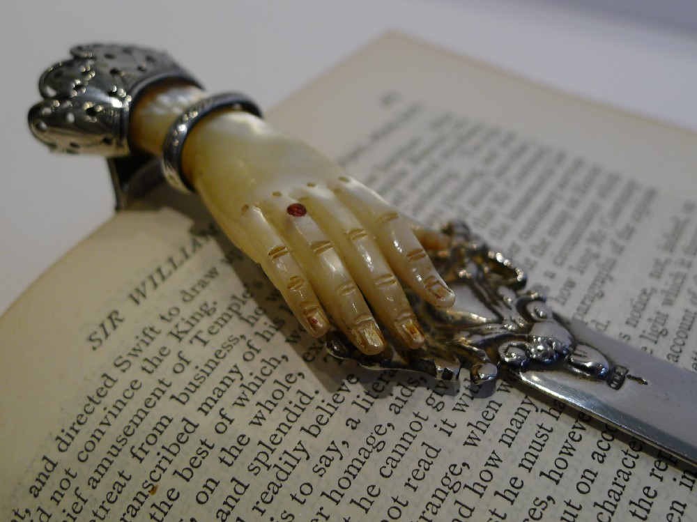 rare antique french sterling silver combined bookmark letter opener