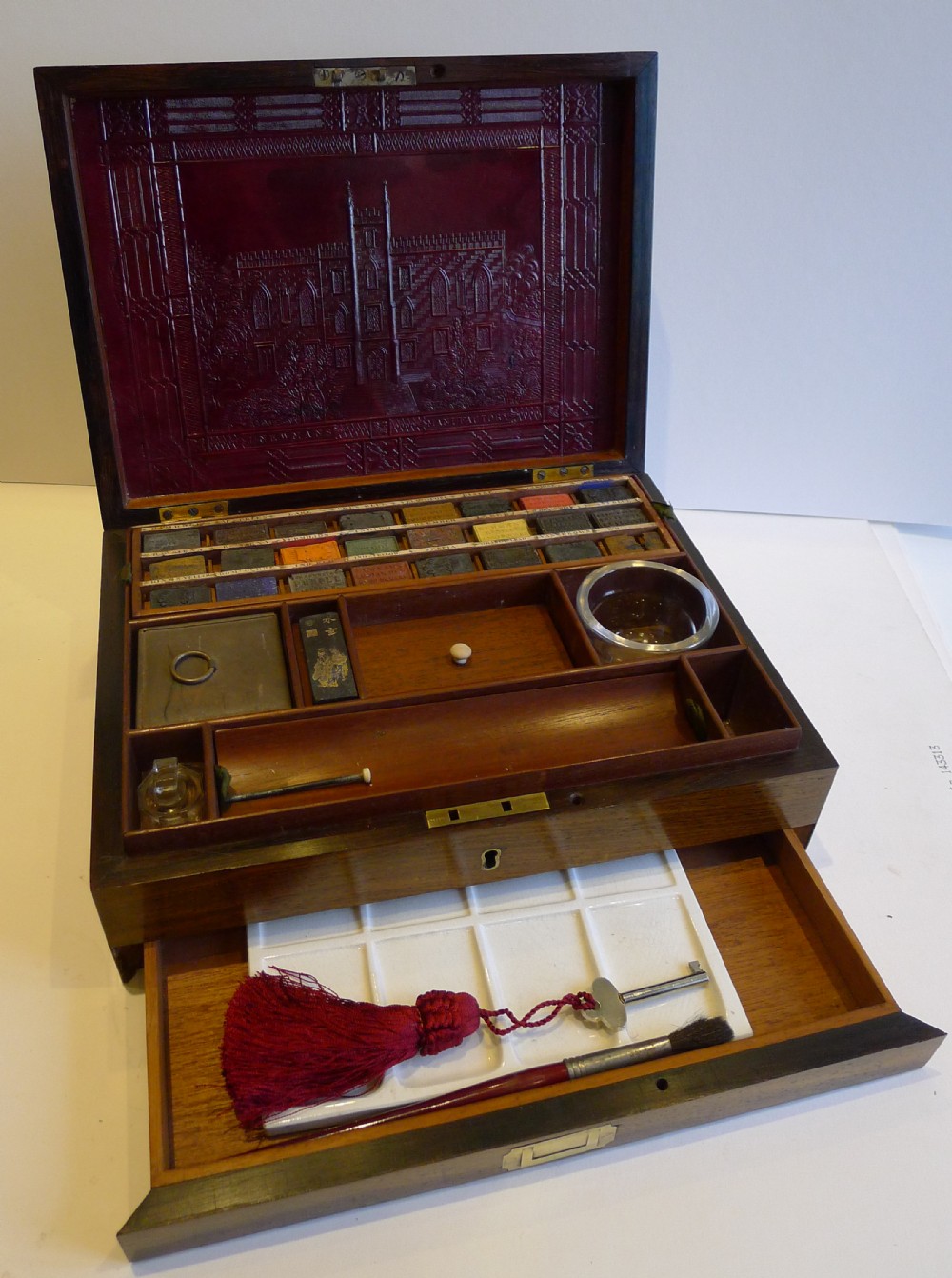 antique english artist's watercolour box j newman's c1830