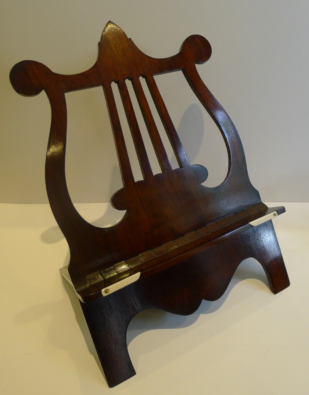 fine english regency lyre book or music stand lectern c1820