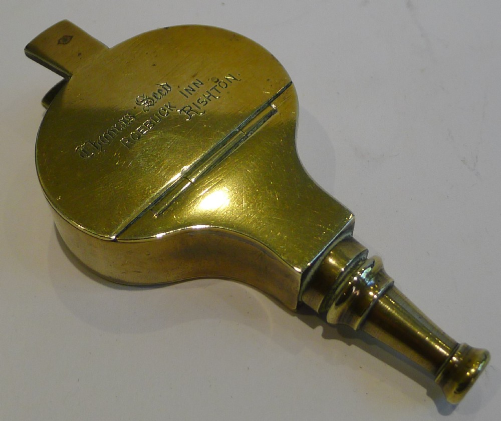 antique english brass snuff box bellows c1880