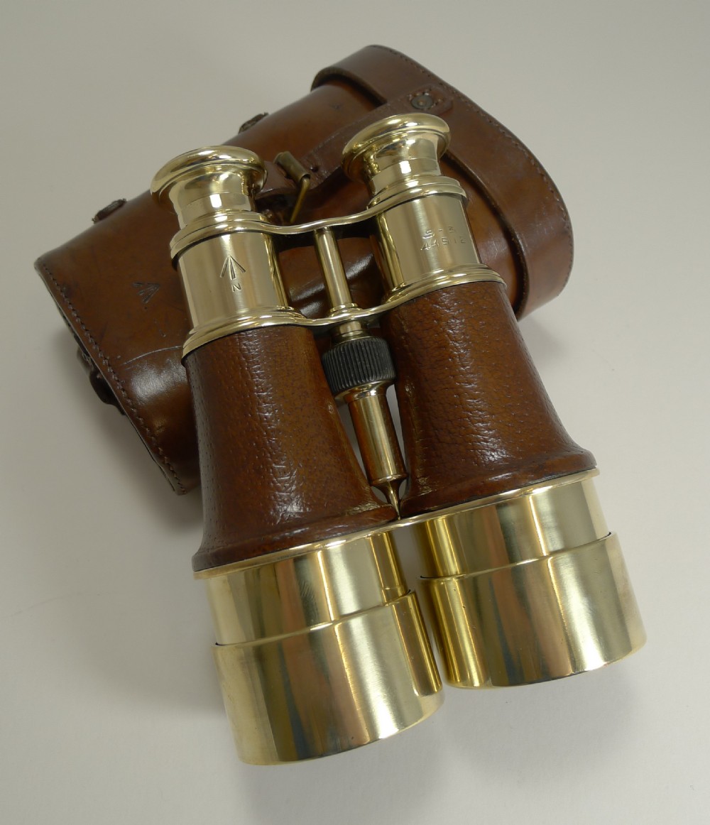 superb pair ww1 binoculars and case british officer's issue 1916 signed