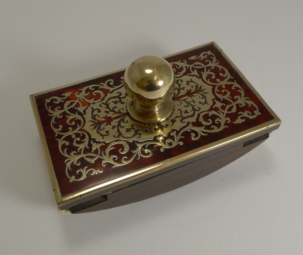 antique english boulle rocking desk blotter c1880
