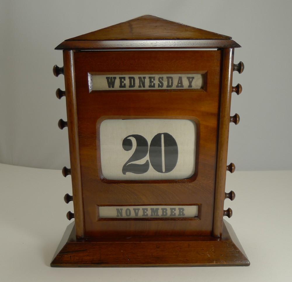 oversized antique english mahogany perpetual calendar c1900 12