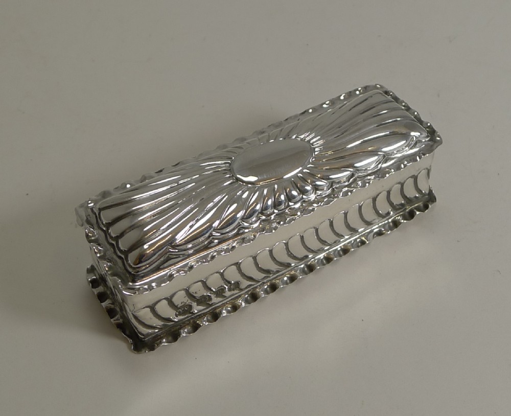 antique english sterling silver ring box for three rings 1898