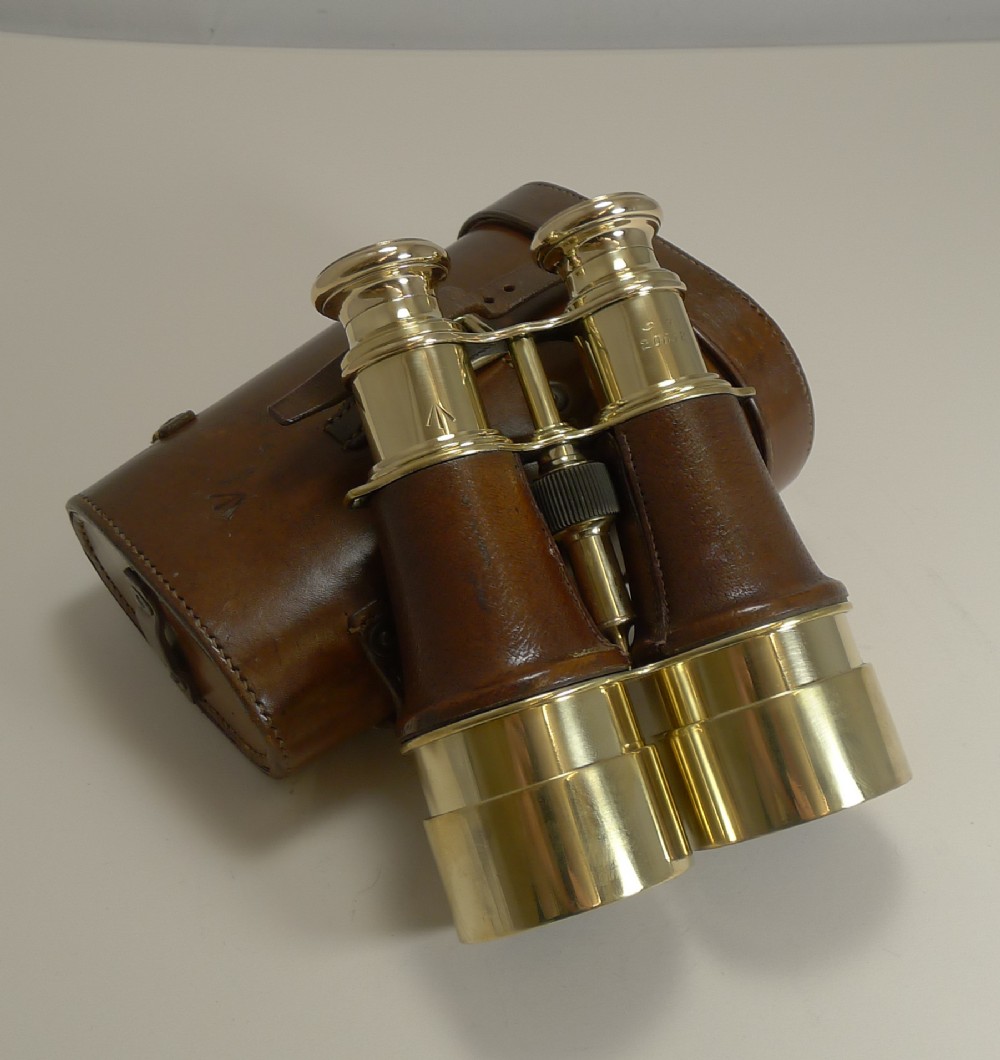 superb pair ww1 binoculars and case british officer's issue 1918