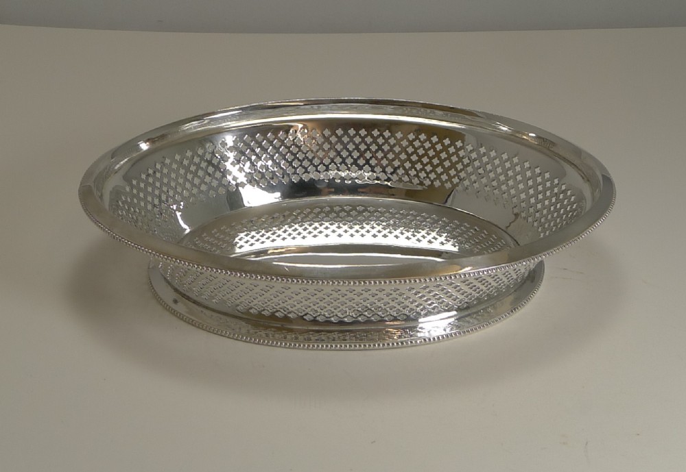 Antique English Silver Plated Bread Basket By Atkin Brothers Reg