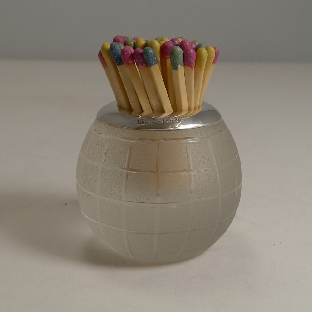 antique english golf ball match strike sterling silver 1902