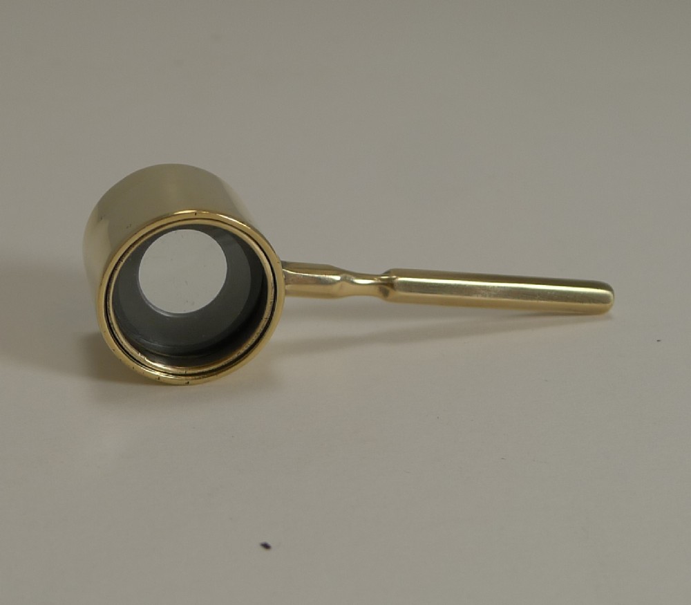 small antique english brass coddington magnifying glass c1880