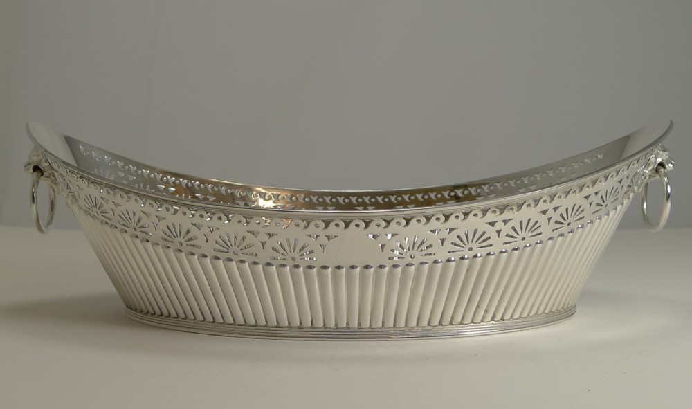 antique english silver plated bread basket by james dixon sons