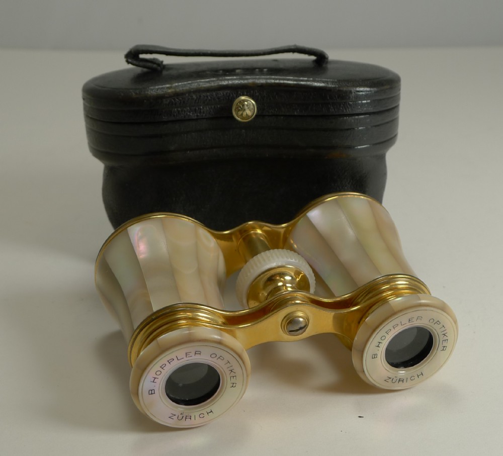 fine pair antique mother of pearl opera glasses by lemaire paris c1890