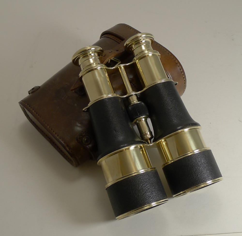 superb pair ww1 binoculars and case british officer's issue 1916 lemaire paris