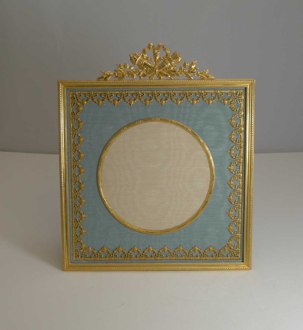 large antique french gilded bronze photograph picture frame c1900