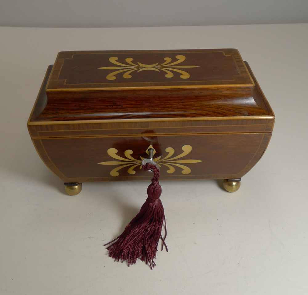 regency jewelley box ivory inlaid padauk c1820