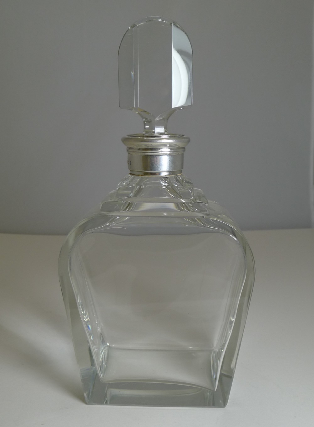 art deco sterling silver collared decanter by asprey and co 1938