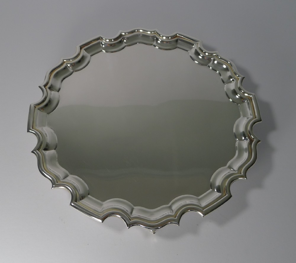 antique english silver plated cocktail or drinks tray salver c1910