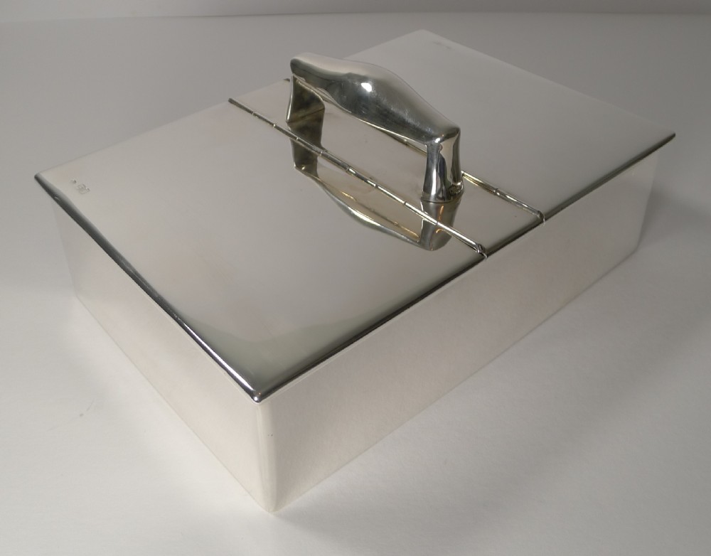 antique english sterling silver cigar box humidor 1902