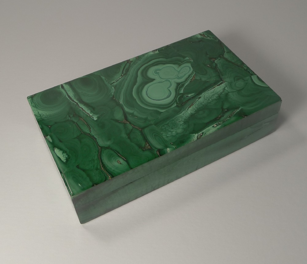 vintage italian onyx malachite and 800 silver box c1970