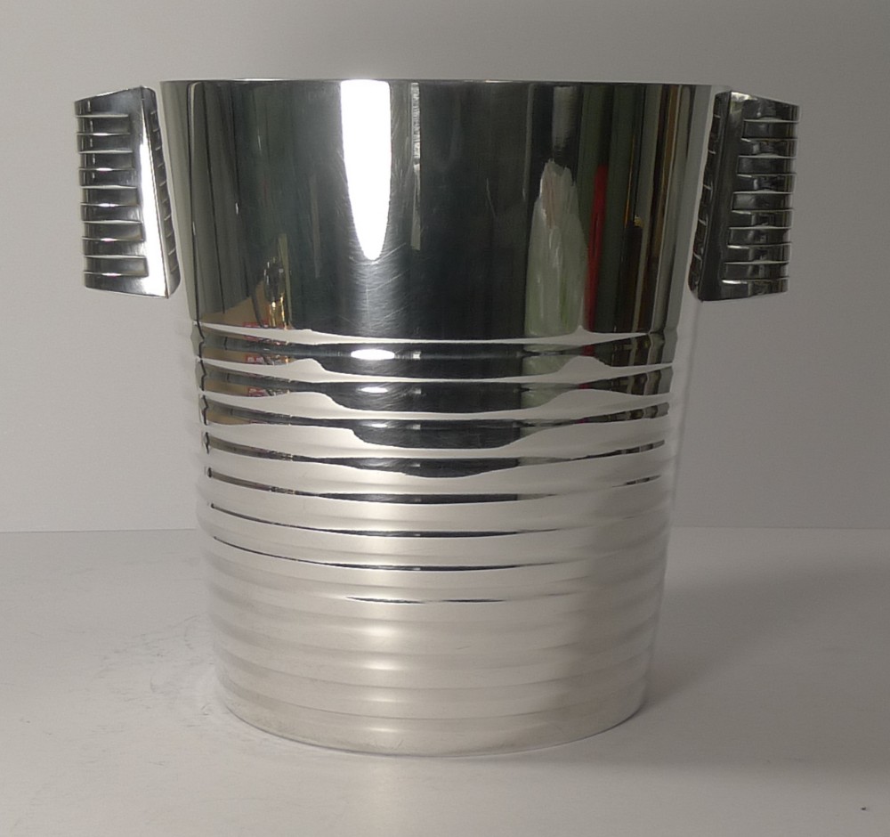 luc lanel for christofle wine champagne cooler ondulations c1932