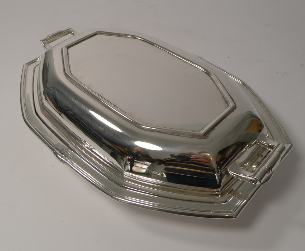 art deco silver plated entree serving dish by frank cobb co