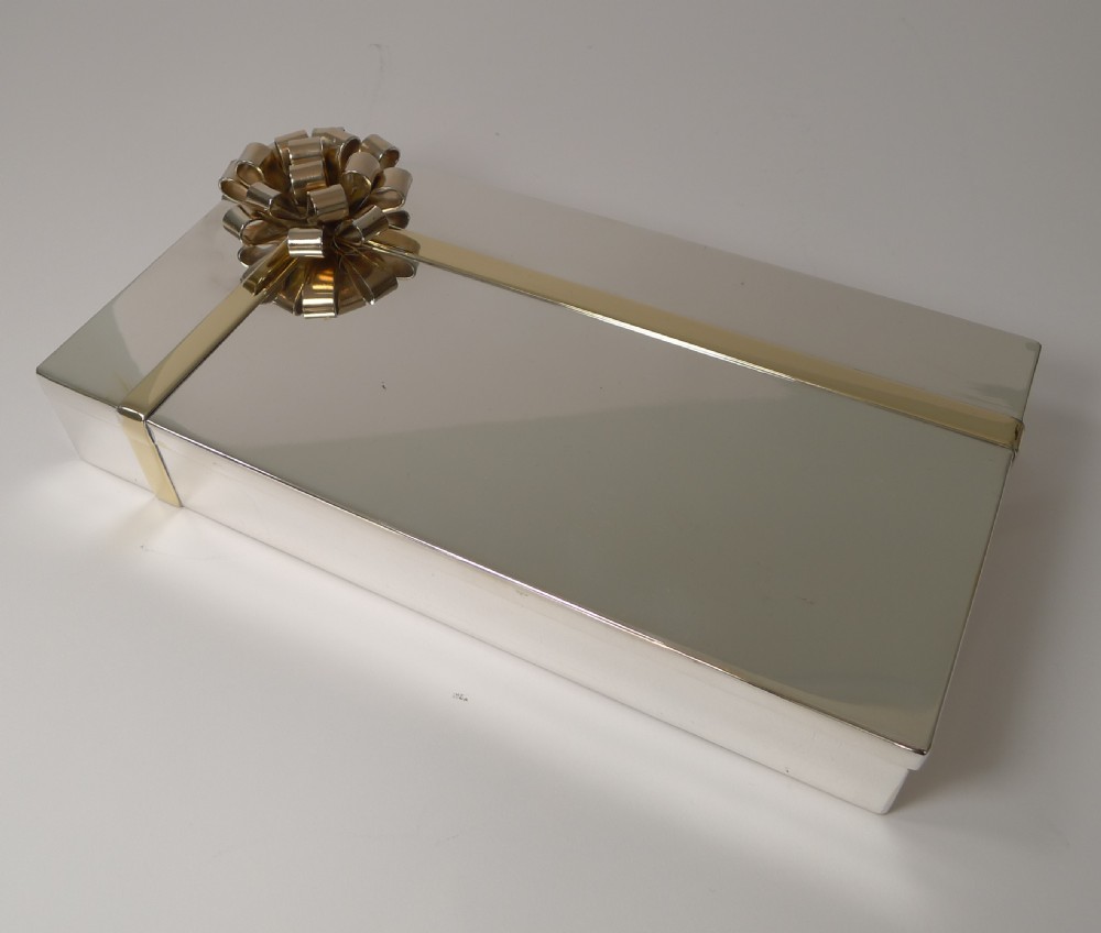 vintage modernist silver and gold plated box by egidio broggi milan