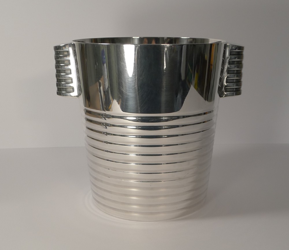 luc lanel for christofle wine champagne cooler ondulations c1932