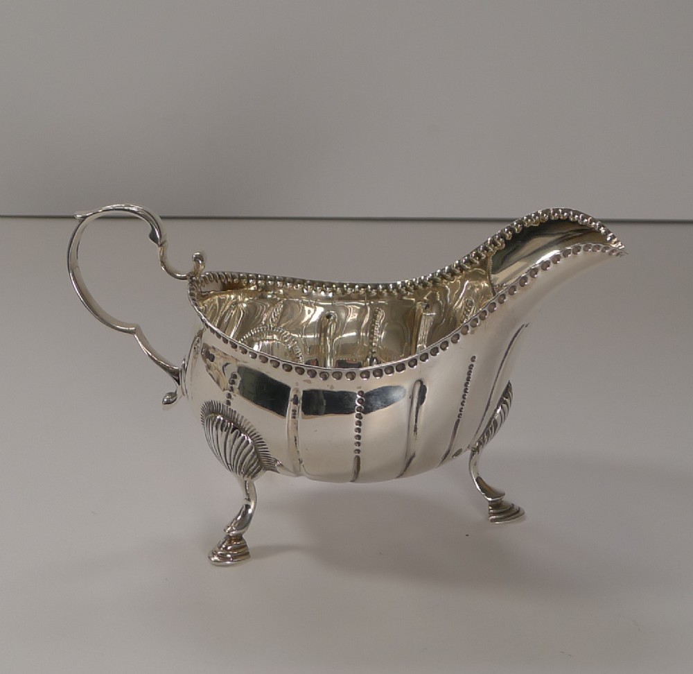 irish silver sauce boat by west son dublin 1909