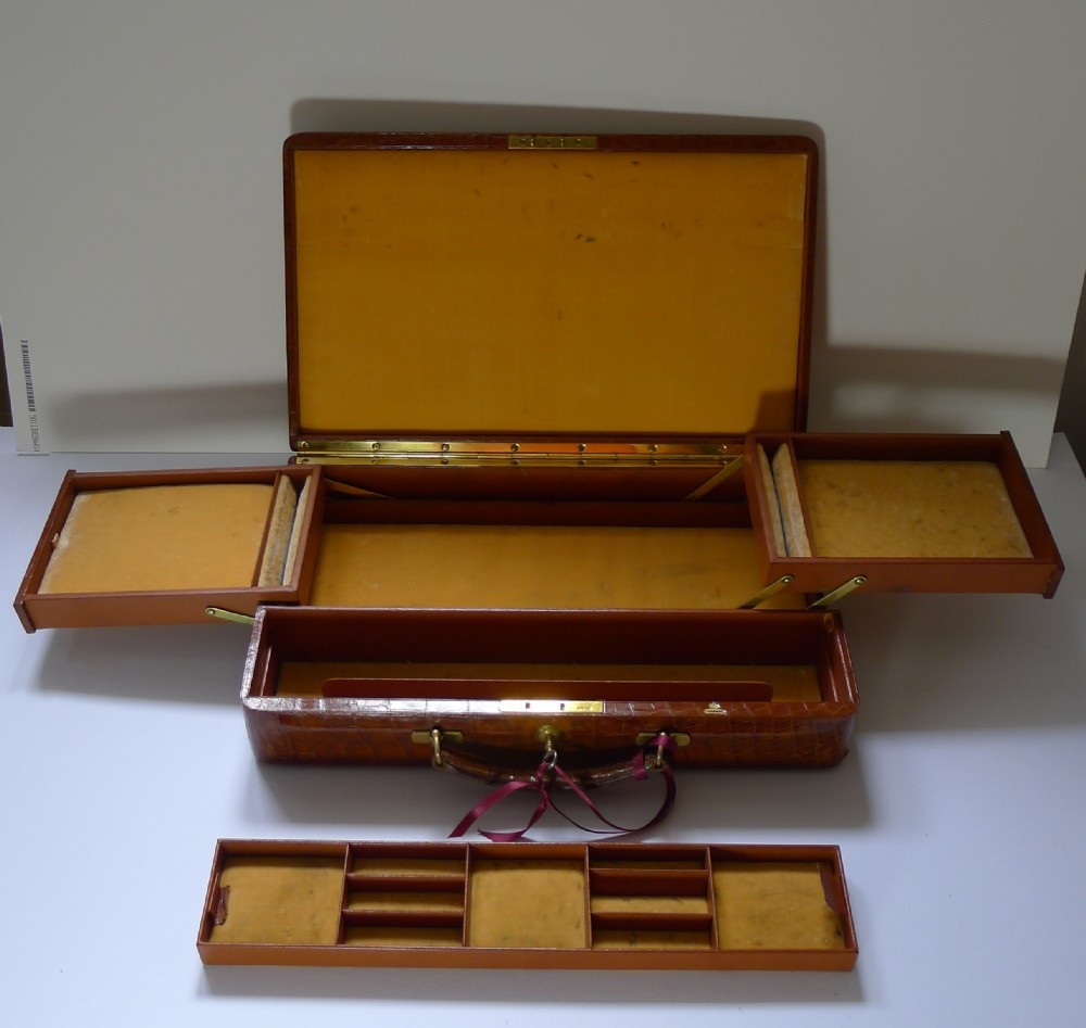 Vintage Crocodile Leather Hornback Suitcase, Storage Case
