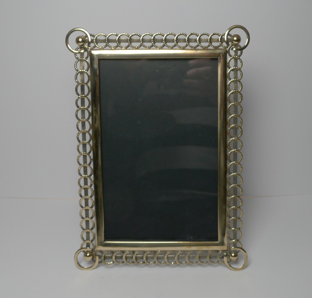 large antique english brass photograph picture frame c1890