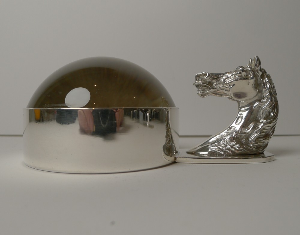 hermes paris equestrian horse head magnifying glass c1960