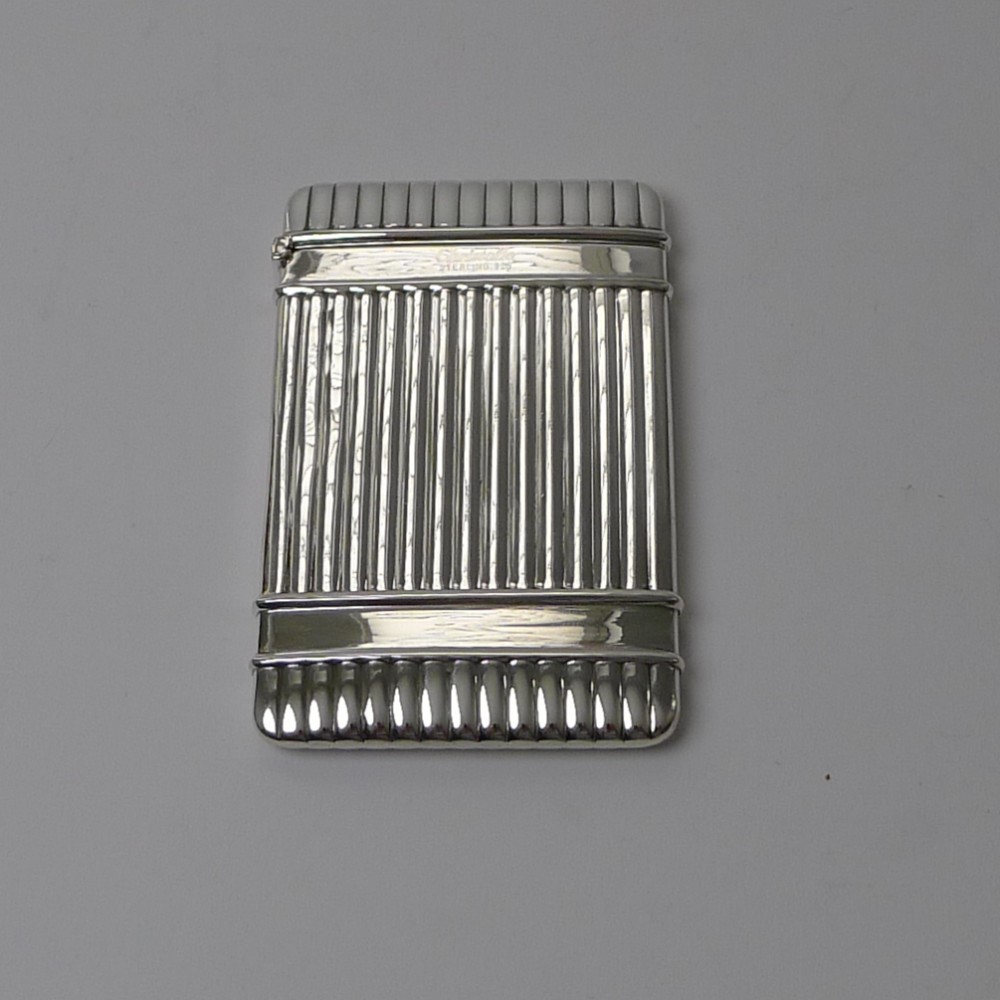 christofle paris ribbed solid sterling silver card case